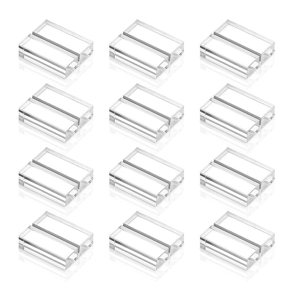 12pcs Acrylic Stands Place Card Holders Table Number Stands Desktop Clear Card