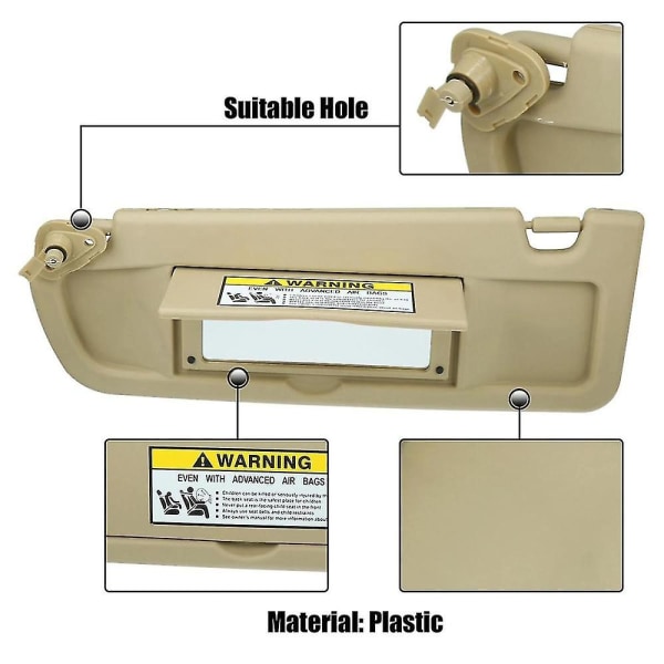 83280--a01zb Vänster förarsolskydd Beige för 2006-2011 Bil Solskydd 83280snaa01zb