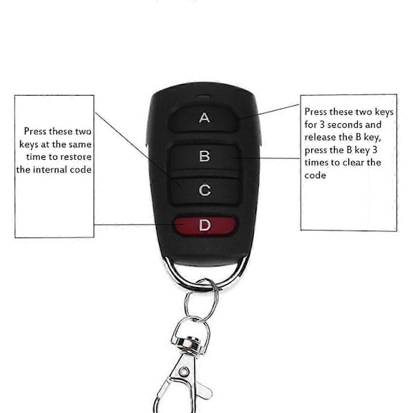 1-3 st 433MHZ Kopieringsfjärrkontroll Auto 4 Kanalskod Garageportöppnare Fjärrkontroll Duplicering Kloning Kod Bilnyckel 3pcs