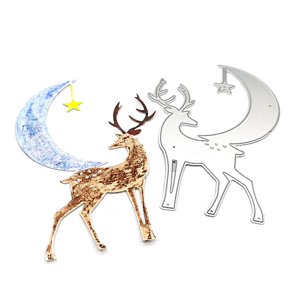 Juleelg Metal Skæredør Stencil Diy Scrapbooking Album Papirkort Skabelon Form Embossing Kunsthåndværk Dekoration