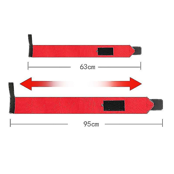 Vektstangløfting håndleddsbånd elastisk pustende håndleddsbandasjer, rød