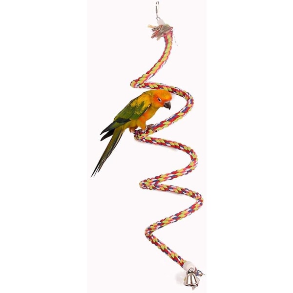 Lintuköysi benji-lelu kellovilla puuvillapapaukaija kierrekeinulla kiipeilyhäkkiahven linnuille undaadit papukaijat