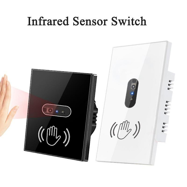Infraröd Vägg Smart Ljusbrytare IR-Sensor Ingen Beröring 220V 110V EU US Glasskärm Panelbrytare Elektrisk Ström