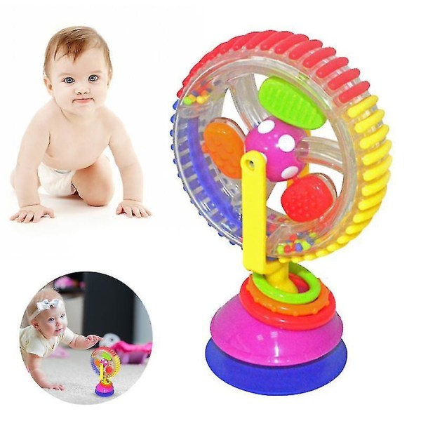 Trefärgad roterande pariserhjul rattle sucker baby