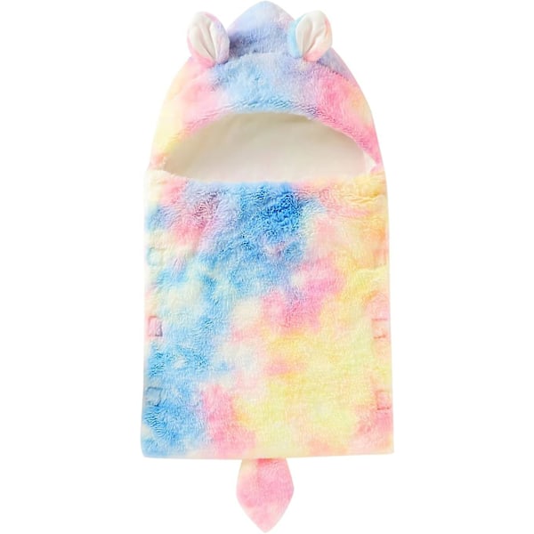 Nyfödd Baby Wrap Swaddlefilt Färgglad Söta Öron Svans Sovsäck Mottagningsfilt Vagn Wrap För 0-4 Månader Baby