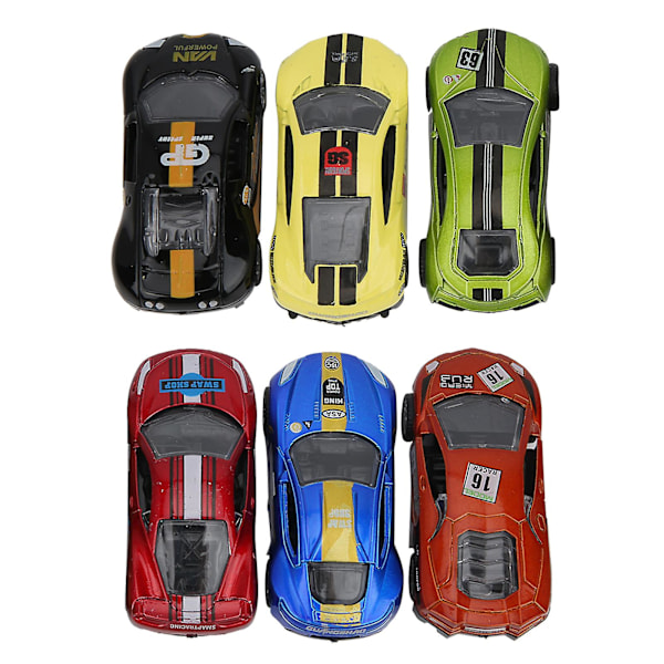6 stk. 1:64 Legering Bil Legetøj Simulering Racing Bil Model Børn Børn PullBack Bil Legetøj (PullBack Bil Sæt )