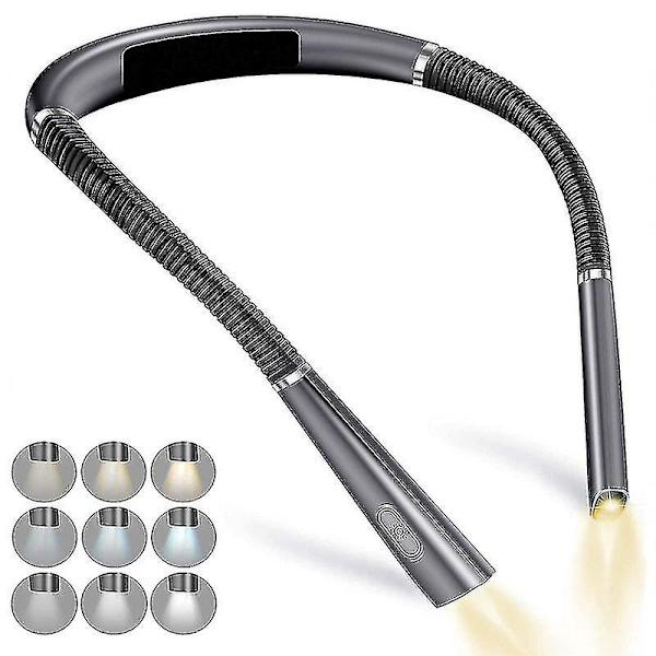 Nattläsning LED-läslampa USB-laddning Trefärgs Trefasig läsning Hängande halsläslampa