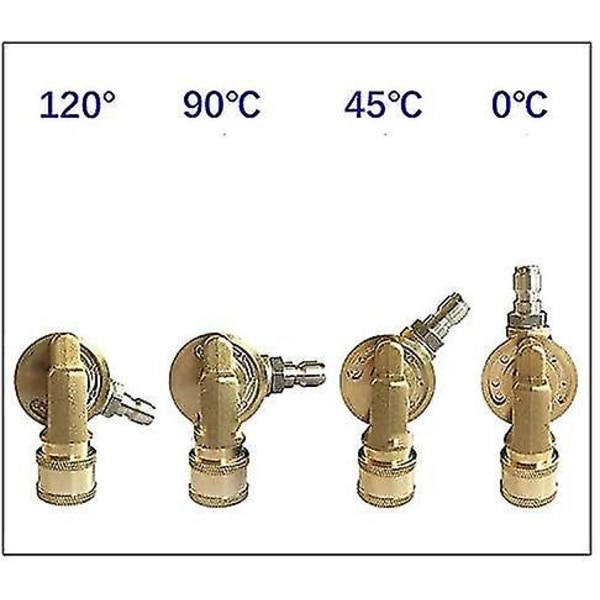 2 messinkistä valmistettua kääntyvää liitintä | Painepesurin bussiadapterit, 1/4\" pikaliitin, 240 astetta, 7 säädettävää kulmaa, 4500 Psi