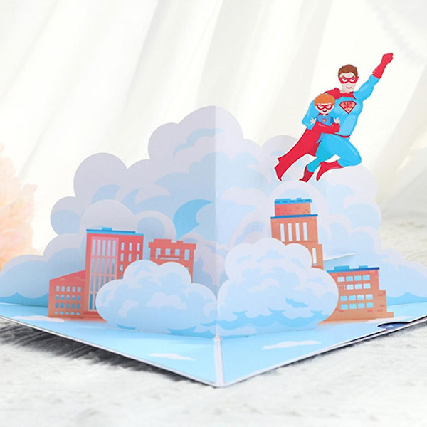 Super Dad Isänpäiväkortti 3d Pop-up Onnittelukortti Kirjekuorella Syntymäpäivälle