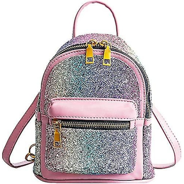 Tyttöjen kiiltävä paljetti tekonahkainen reppu Glittery Satchel Fashion Top Handle Olkalaukku