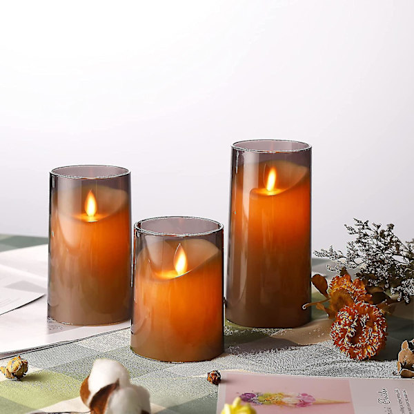Flimrande flamlösa LED-ljus med fjärrkontroll och timer, idealiska för Halloween, jul, fest