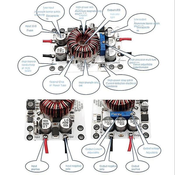 Dc-dc 12-70v 24v 48v 8a Konstantstrømlading Automatisk Step Up/down Regulator 30w 180w Bil Sol