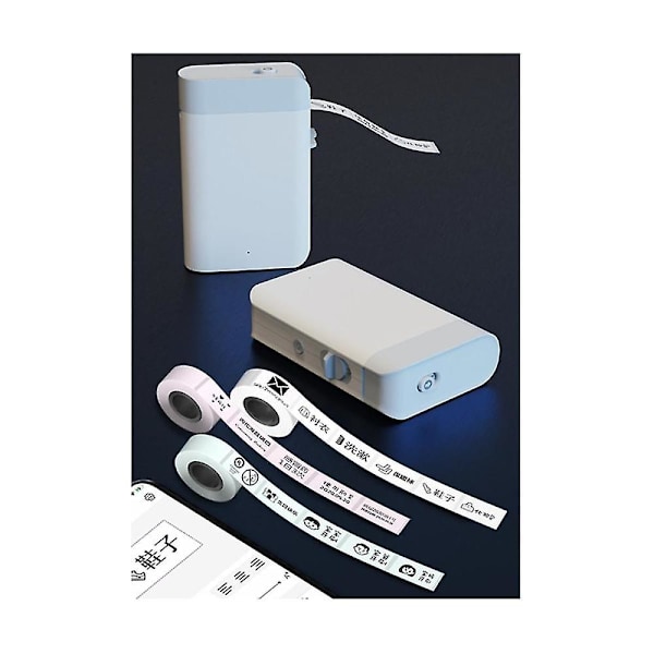 Mærkeprinter med bånd - Termisk mærkeprinter, bærbar Bluetooth USB genopladelig mærkeprinter