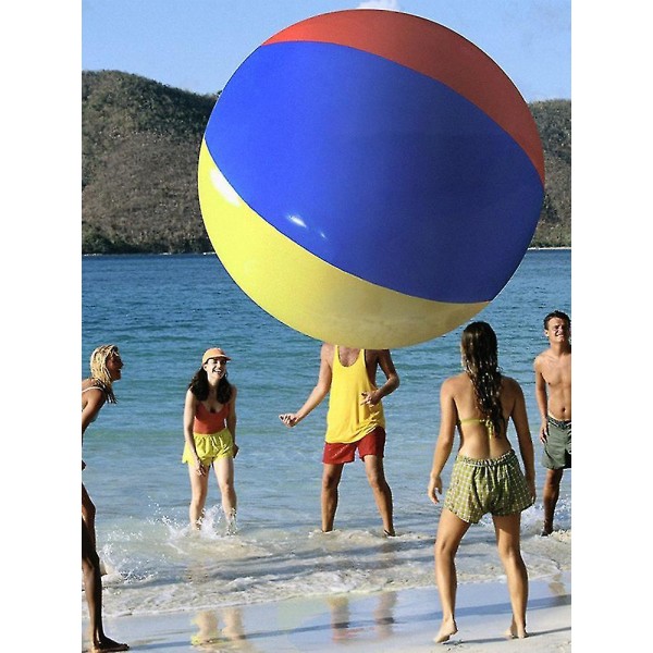 Kjempe badeball Stor badeball, stor regnbuefargeball støvleball for barn, overdimensjonerte oppblåsbare plastballer for basseng, stor sommerfest F