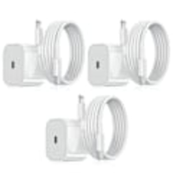 3-pack - Laddare för iPhone - Snabbladdare - Adapter + Kabel 20W Vit en one size iPhone 3-Pack iPhone（NT） 3-Pack iPhone Samsung 3-pack