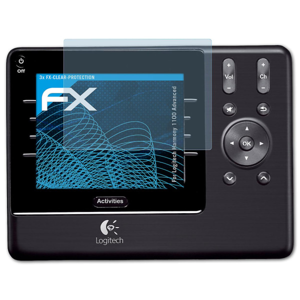 atFoliX 3x skyddsfolie kompatibel med Logitech Harmony 1100 Advanced Displayskyddsfolie klar