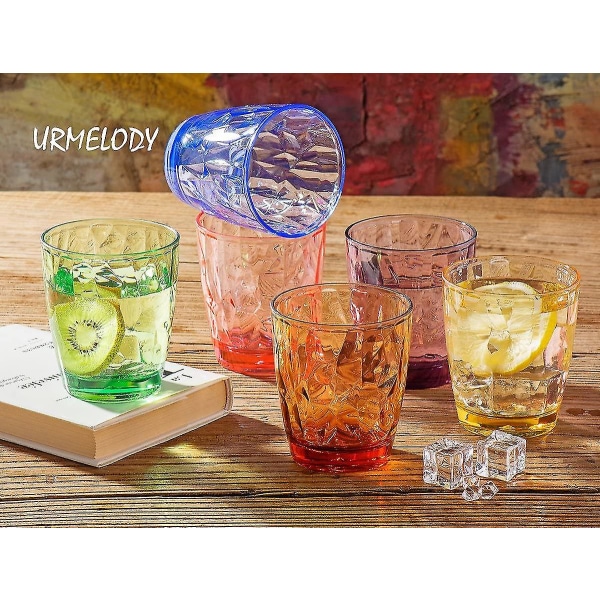 300 ml plastglas för barn Vattenglas porslin Perfekt färgade glasögon återanvändbara (4 färger)