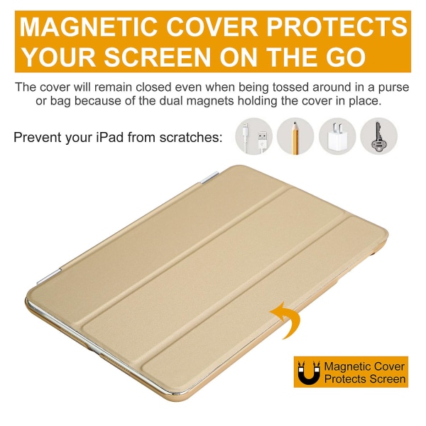 Smart Cover Case PU Läder Magnetisk Tunn Skydd för iPad Mini 1 2 3 Guld