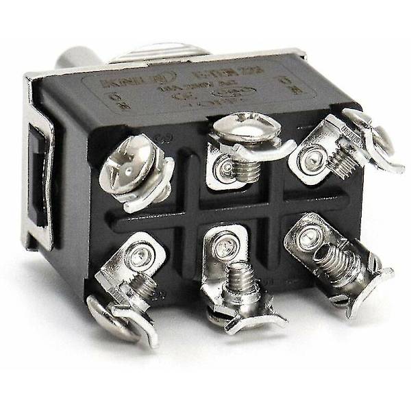 Vippekontakt Ac380v 15a / Ac250v 10a 3pin 6pin Til/fra/til-kontakt med sort vandtæt hætte 3stk