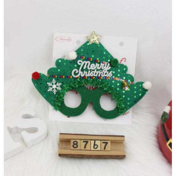 Julebrilleramme, Julefesttilbehør, Julepynt, Gaver, Smågaver, Søte Tegneseriebriller til Julen 2# green christmas tree glasses