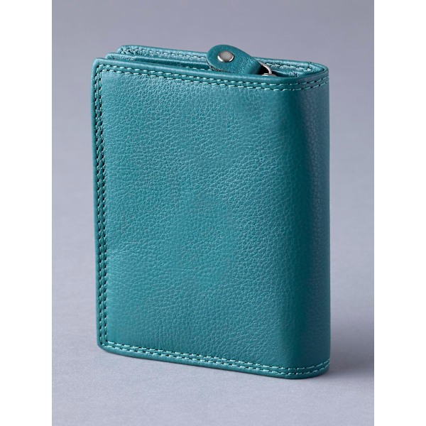 Liten skinnveske med flik i teal