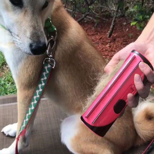 Pelsdyrhår Fjernelse Shedding Trimmer Grooming Rulle Kam Børste Yellow