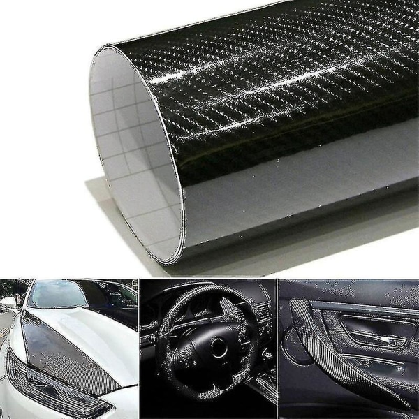 New 1m/2m/3m/4m/ * 50cm 5d Gloss Car Carbon Fiber Vinyl Wrap Stic