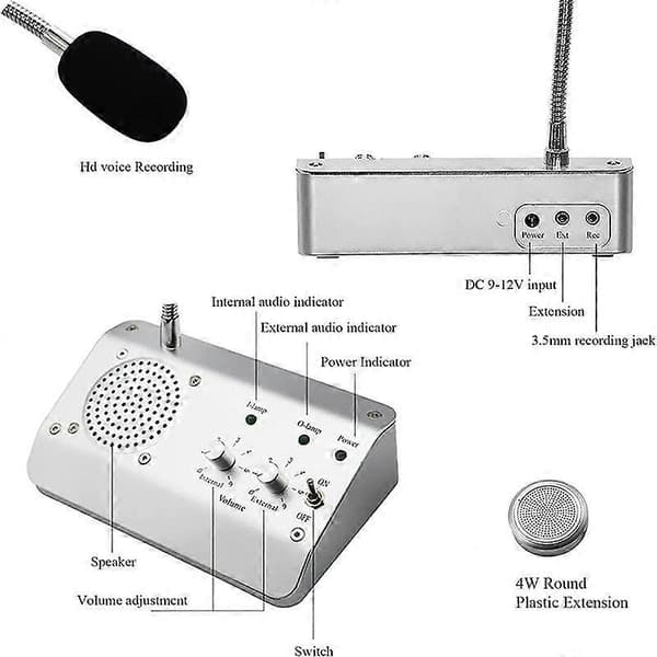 Vindue Højttalersystem, Dobbeltvejs Vindue Mikrofon Intercom Højttaler, Intercom System til Virksomheder, O