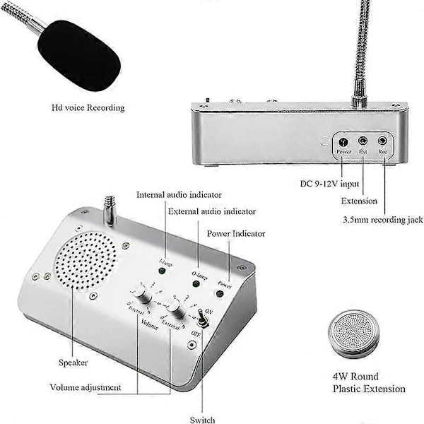 Vindueshøyttalersystem, Toveis Vindu Mikrofon Intercom Høyttaler, Intercom System for Bedrifter, O