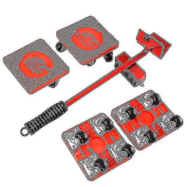 Ays 5pcs Set Furniture Mover Transport Tool Furniture Lifter Moving Wheel Roller Bar Heavy Stuff Transport Hand Tool--