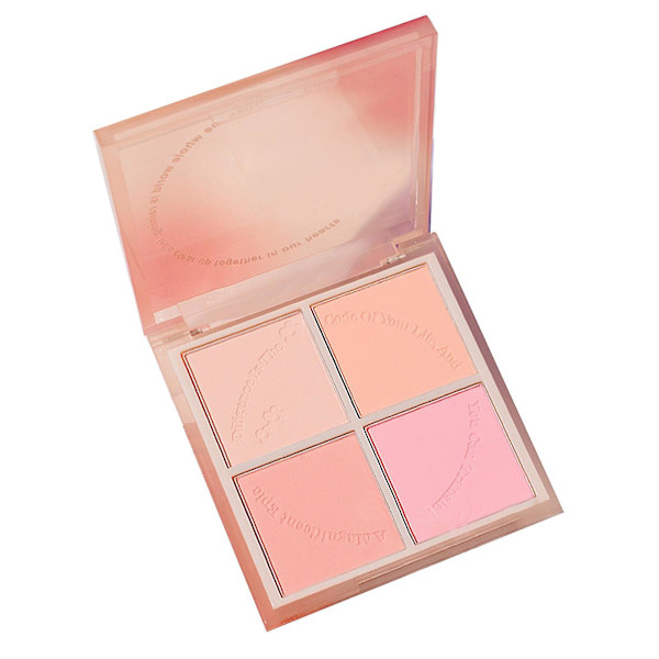 4 farver Blush Palette - Bærbar mættet Alsidig Presset Makeup Blush Palette til kvinder