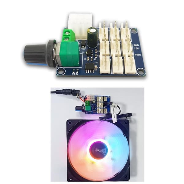 Multi-kanal ventilatormotor hastighedsregulator Pwm hastighedsregulator 12v 2a til pc-ventilator