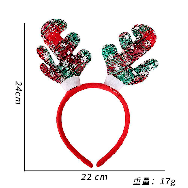 Julhuvudband Cartoon Huvudband Rolig Huvudband Jul Fest Huvudband Dekoration style16 3pcs
