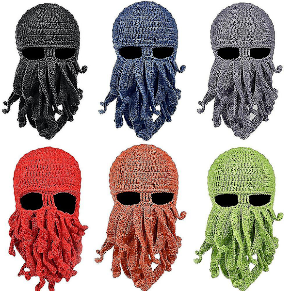 Beard Hat Beanie Hat Knit Hat Winter Warm Octopus Hat Windproof Funny For Men Women A