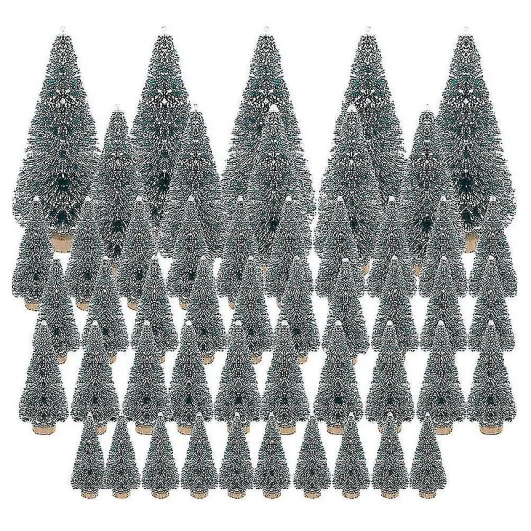 50 stk Miniatyr kunstig juletre Lite snøfrosttrær Furu