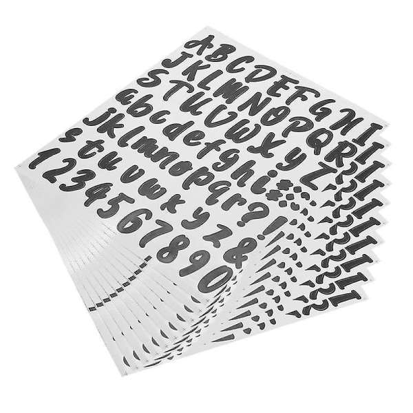 720 bitar 10 ark självhäftande vinyldekal, bokstavsnummerklistermärken för brevlåda, dörr