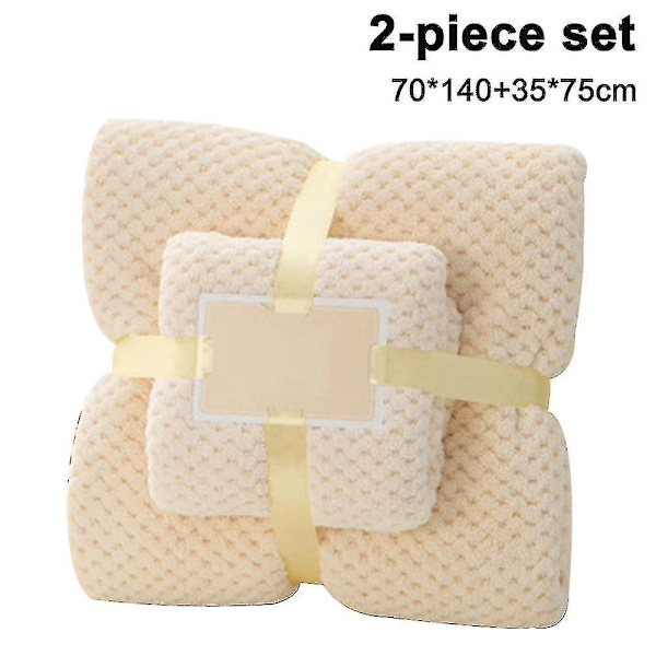 Tyk og blød fleece, fnugfri håndklæde, badehåndklædesæt, absorberende, mikrofiber, tørt håndklæde, kompatibelt med hjem, hotel, bad og F