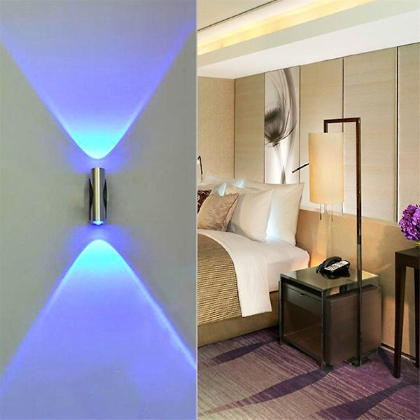 Dobbelthodet LED-vegglampe Hjem Sconce Bar Veranda Veggdekor Taklampe Blå