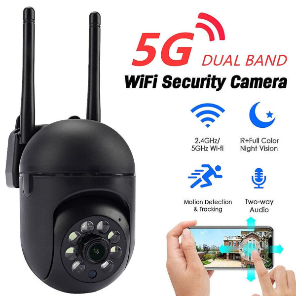 5G säkerhetskamera trådlöst system Hemma Utomhus WiFi CCTV 1080P HD Night Vision
