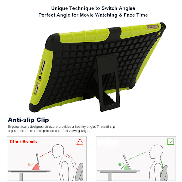 Stødsikker Beskyttelsesetui Stativ Heavy Duty Anti-Slip Hårdskal Til iPad Air 2