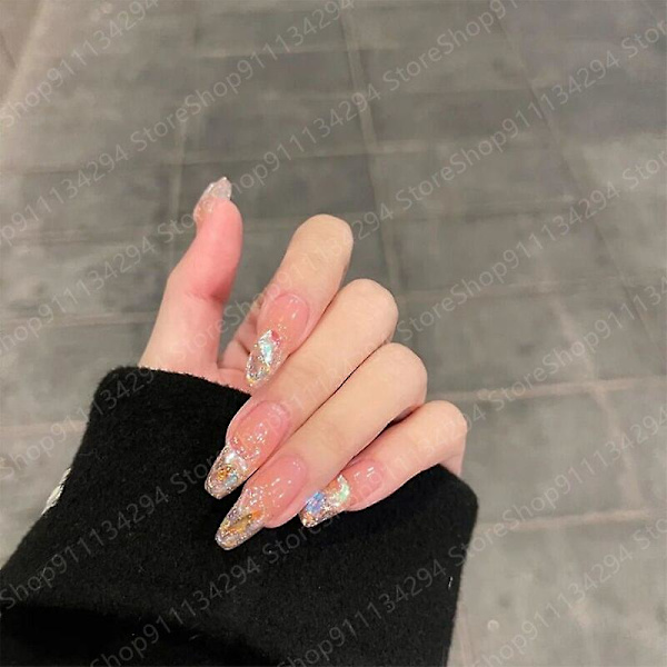 Diy Fashion Crystal Transparent 3d Falske Neglestickers Tegneserie Håndlaget Fjernet Bærbare Negler Manikyr Patch Jenter Gaver Leker E S