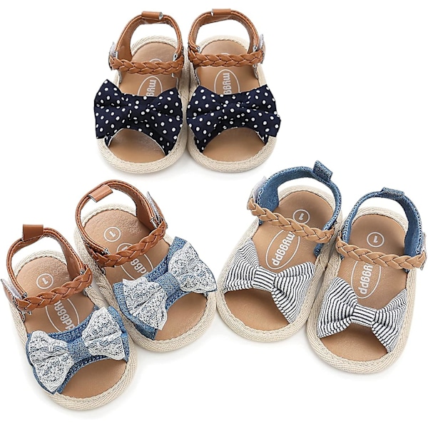 Baby Sandaler Jenter Myke Såler T-stropp Flip Flops Småbarn Første Walker Krybbe Kjole Sko 3-18 Måneder 07 light blue 12-18 months toddler