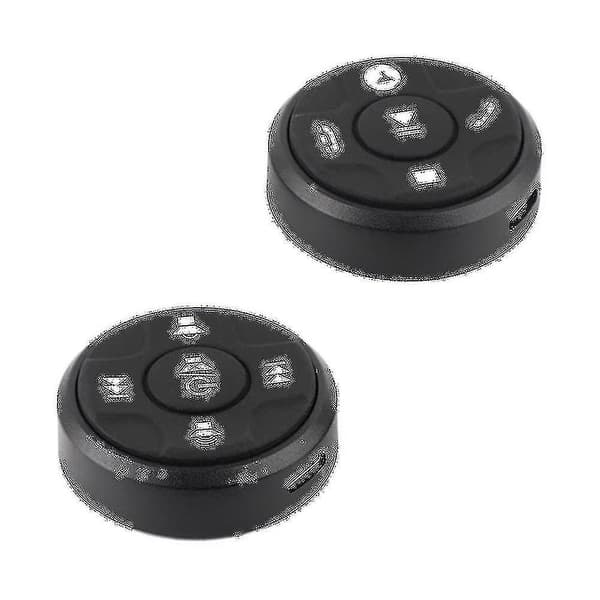 12V Universal Trådlös Bilratt 10-knapps Bluetooth Fjärrkontroll Rund för Stereo DVD