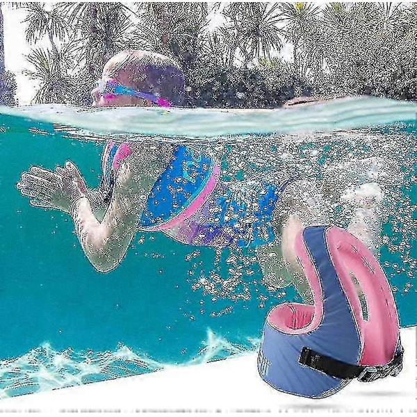 Svømmevest til børn, bærbar oppustelig poolflyder, svømmering m pink