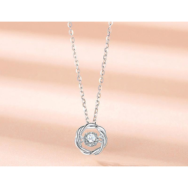 Dame Halskæde Kæde Choker Vedhæng Smykker Piger Gave Ring S925 Sterling Sølv Eksklusiv Mode white gold color