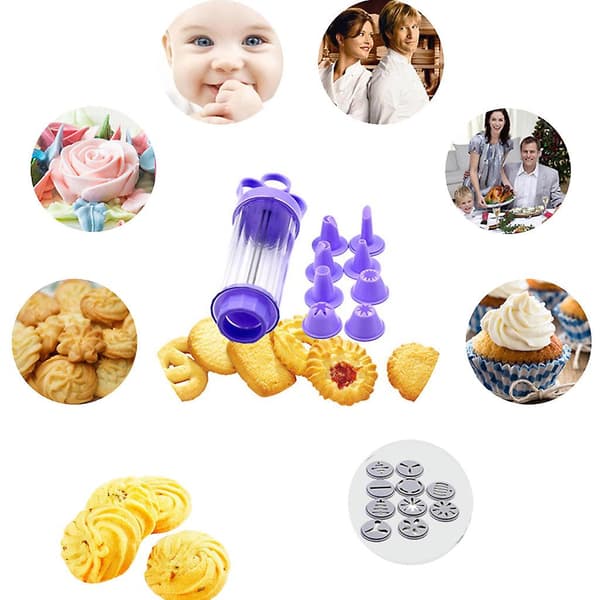 Kage Biscuit Maker Pumpe Press Maskine Dekor Køkken Form Værktøjer Sæt
