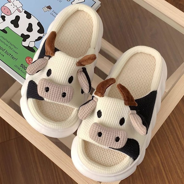 Kawaii Fuzzy Cute Ko Slippers Til Kvinder Vinter Varme Hyggelige Dyre Fluffy Kawaii Hjemmesko Søde Slippers frog 38-39