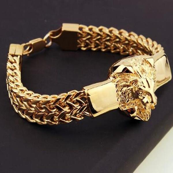 Armbånd Mænd Rustfrit Stål Guld Farve Franco Link Kæde Luksus Mænd Armbånd