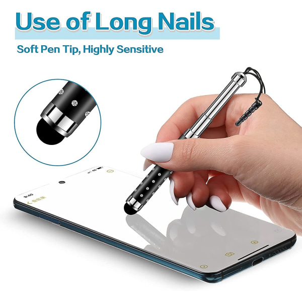 5 kpl Stylus Screen -kynä sisäänvedettävä kapasitiivinen kosketusnäyttökynä Universal kapasitiivinen kynä kosketusnäytölle, useimpiin älylaitteisiin, älypuhelimeen, tablettiin