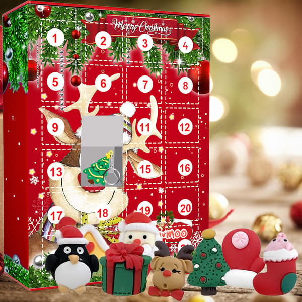 Julkalender Presentask 24 st Julhänge Nyckelring Kompatibel Barn
